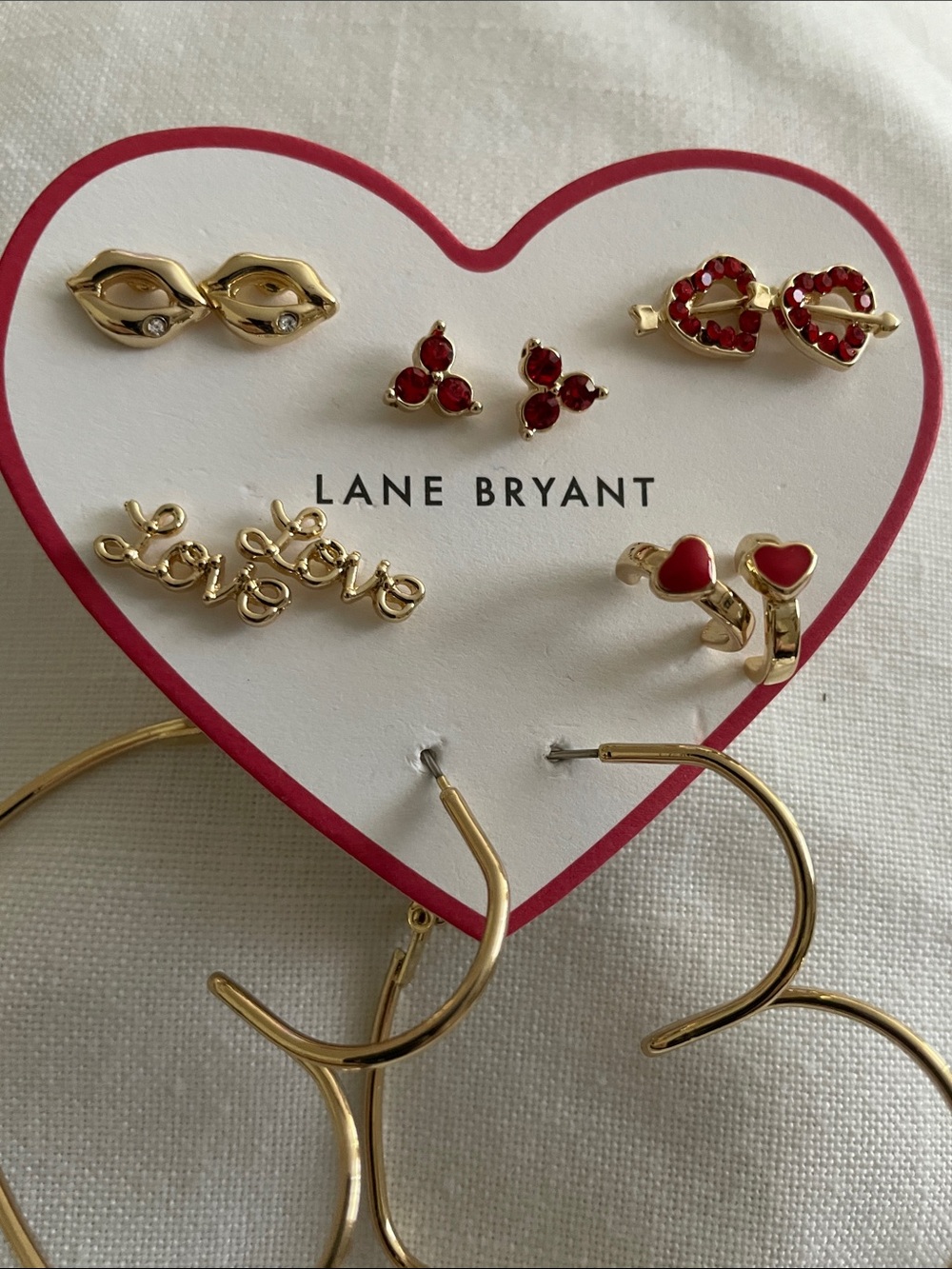 Lane Bryant Gold and Red Heart Earring
Set NWT - Picture 3 of 6